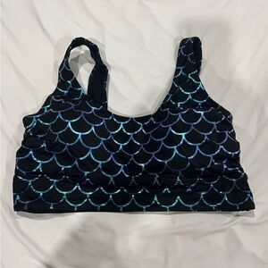 Black and Blue Mermaid Bikini Top